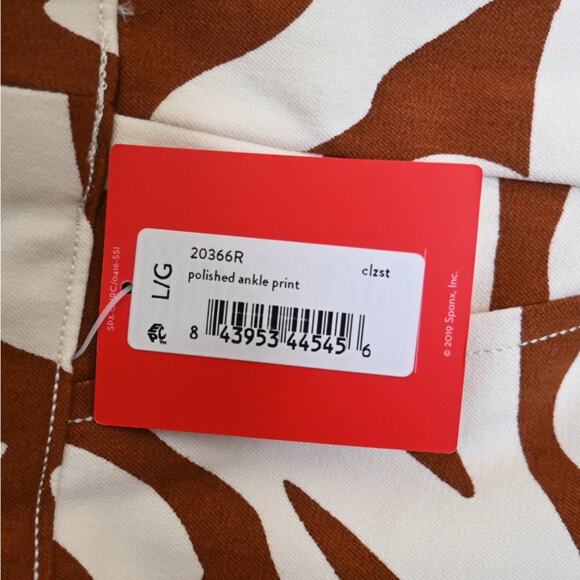 SPANX Womens L On The Go Print Ankle Slim Straight Leg Pants in Zebra Stripe NEW - Picture 10 of 12